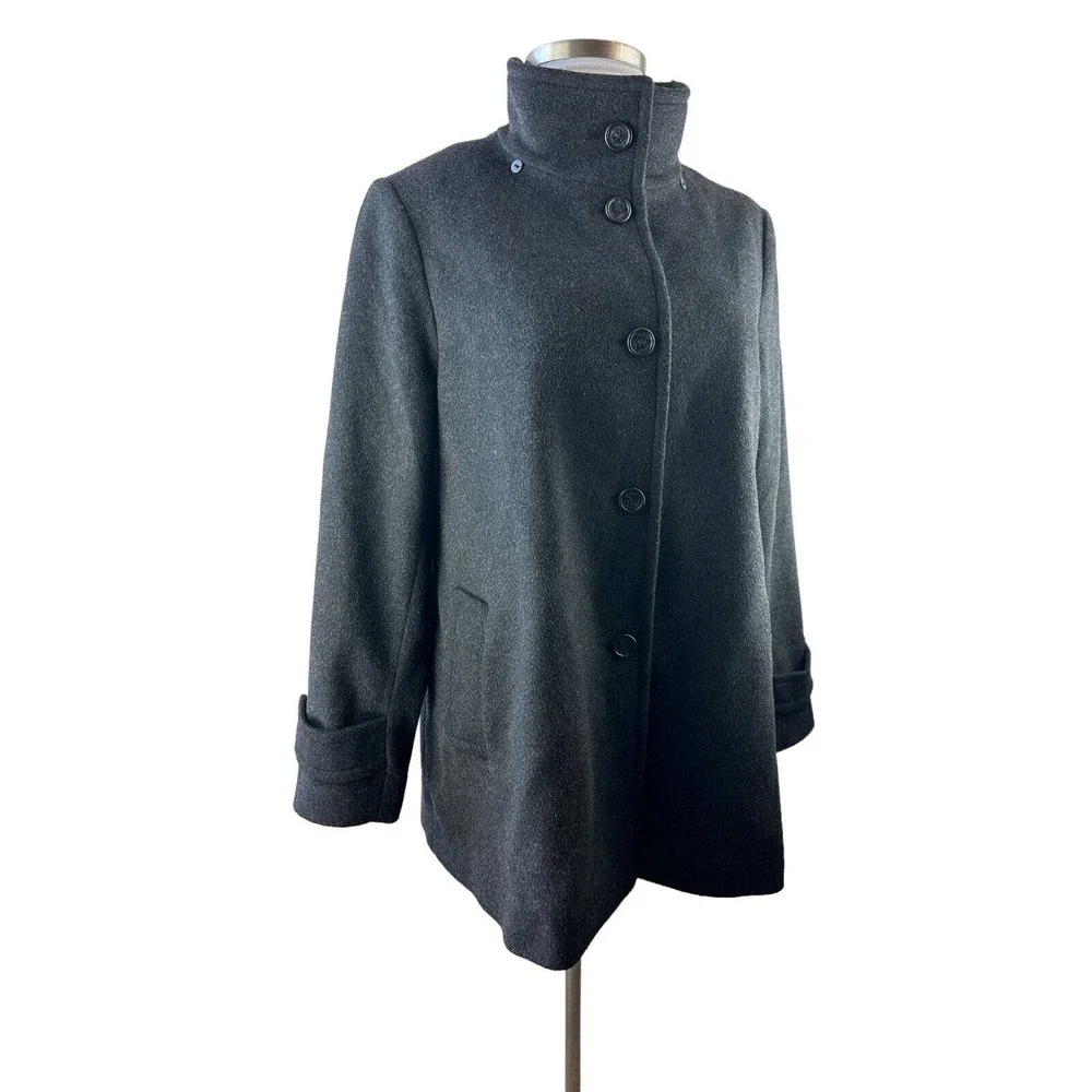 Lauren Ralph Lauren Walker Coat Button Gray Women's Size XL - Missing hood LRL - Picture 5 of 10